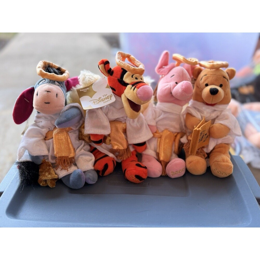Vintage Rare 2000 Winnie Tigger Eeyore & Piglet Disney Store Christmas Angels